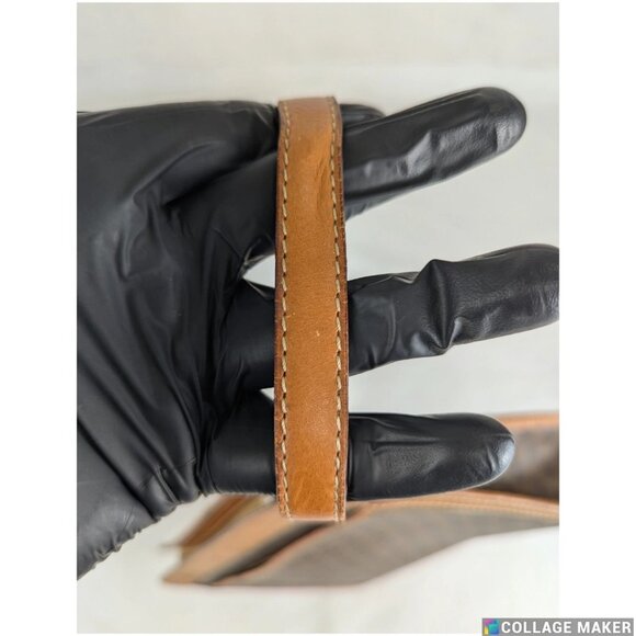 Celine Macadam Vintage Clutch Bag Brown Beige Pouch Made in Italy - Picture 10 of 13